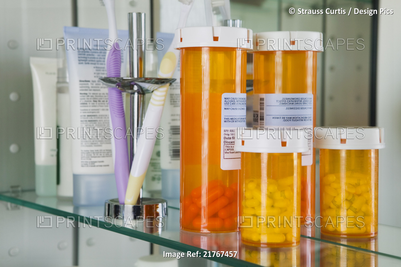 Pharmaceuticals in Medicine Cabinet