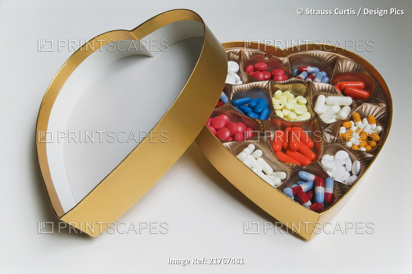 Heart Shaped Box Filled with Pills