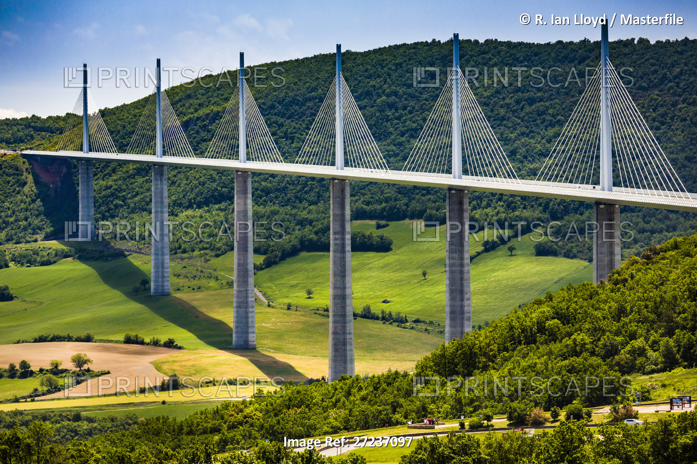 Millau Viaduct, Millau, Creissels, Aveyron, France.