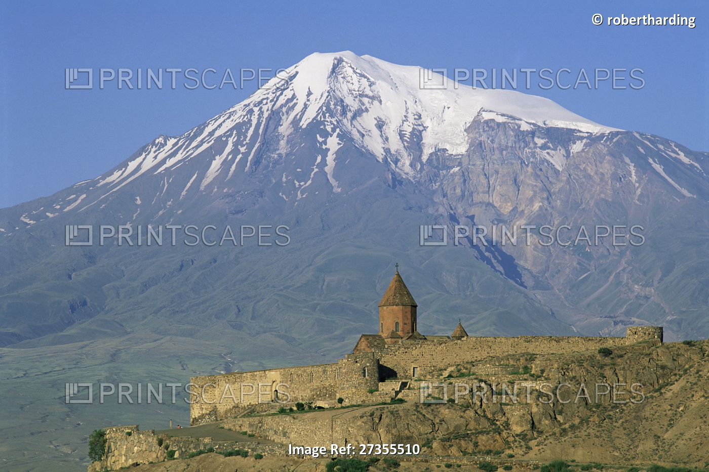 Khorvirap (Khor Virap) monastery and Mount Ararat, Armenia, Central Asia, Asia