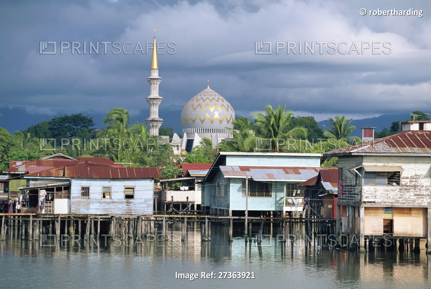 Stilt village and State Mosque in Kota Kinabalu, Asia's fastest growing city ...