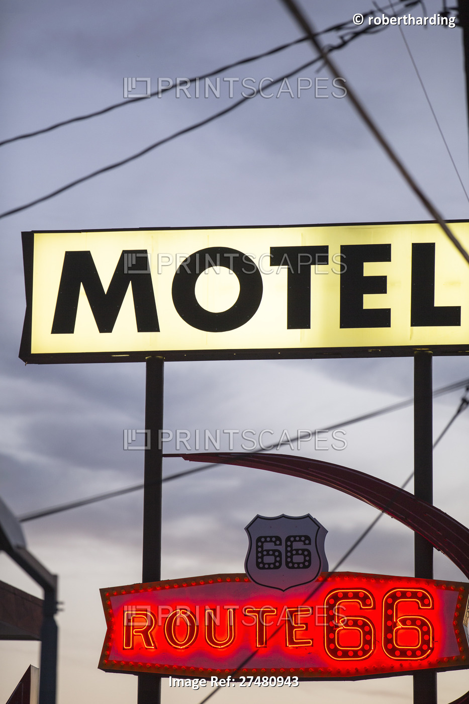 Motel sign on Route 66, Kingman, Arizona, United States of America, North ...