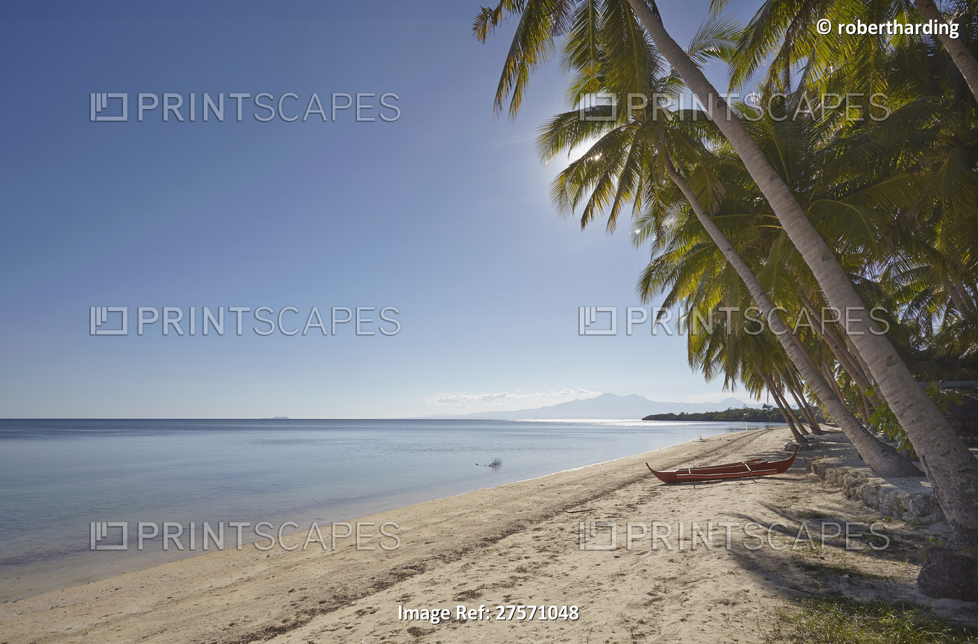 The beach at San Juan on the southwest coast of Siquijor, Philippines, ...