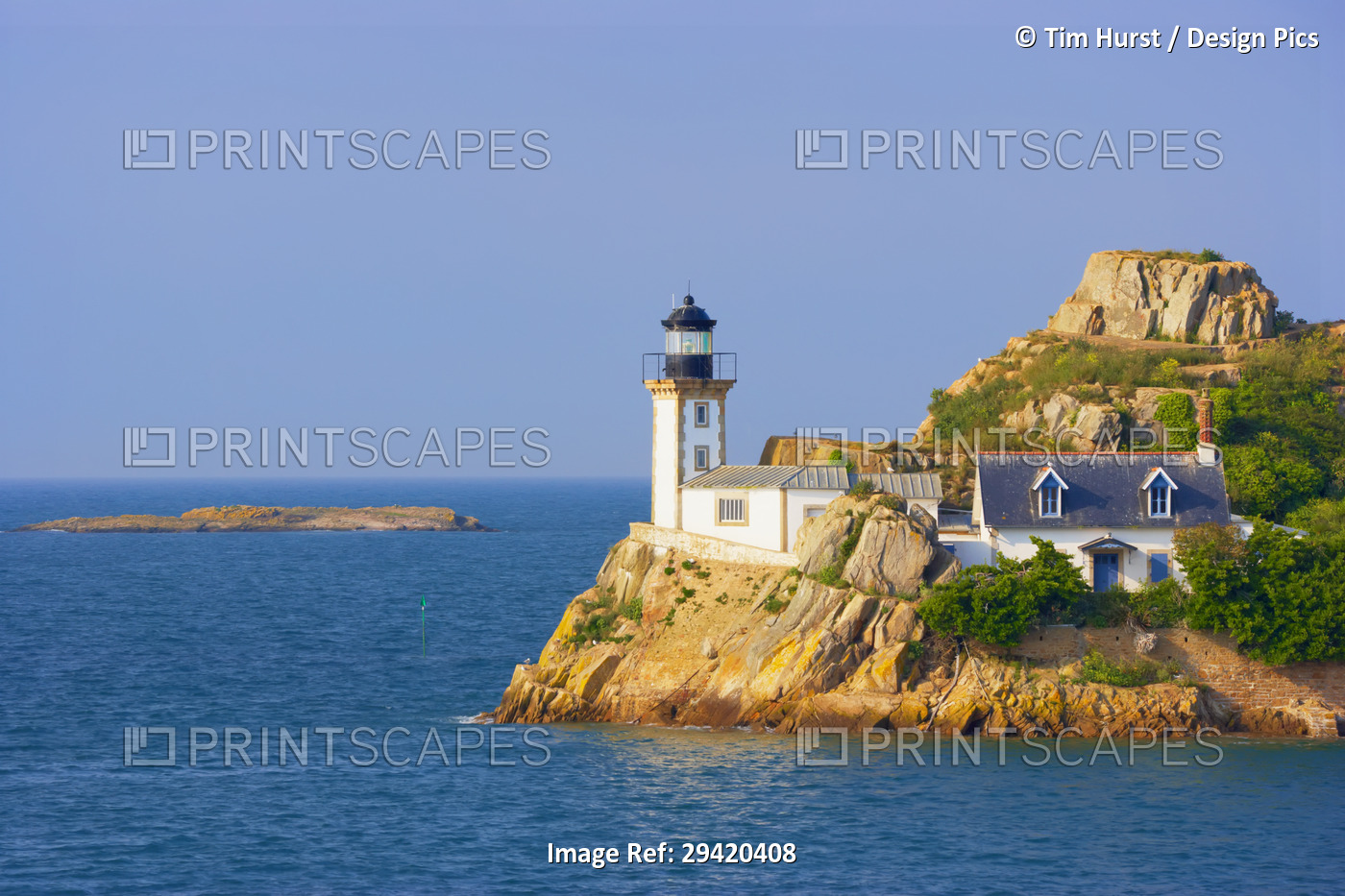 Lighthouse on Louet Island, Bay of Morlaix, Finistere, Bretagne, France