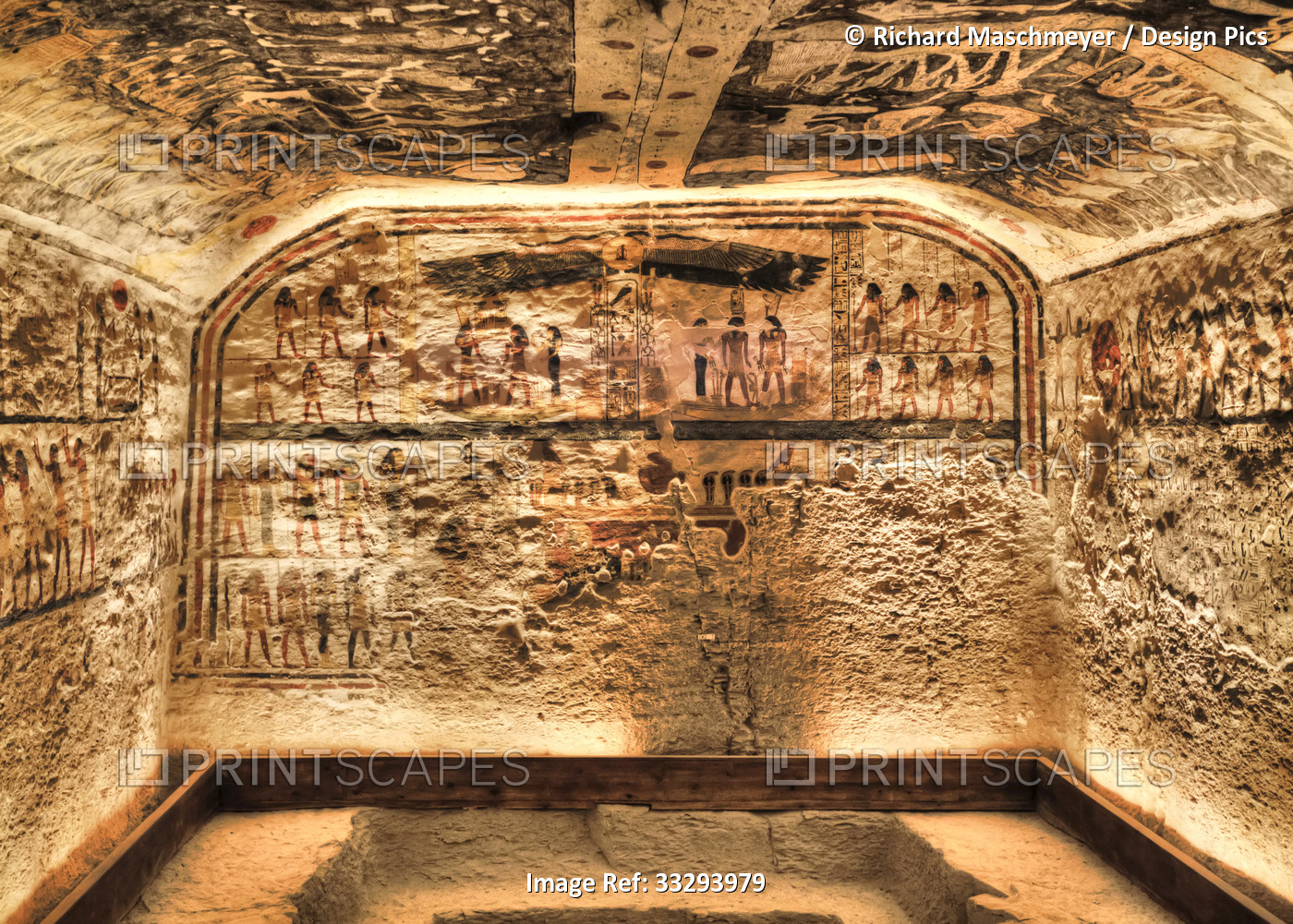 Frescoes, Burial Chamber, Tomb of Ramses IX, KV6, Valley of the Kings, UNESCO ...