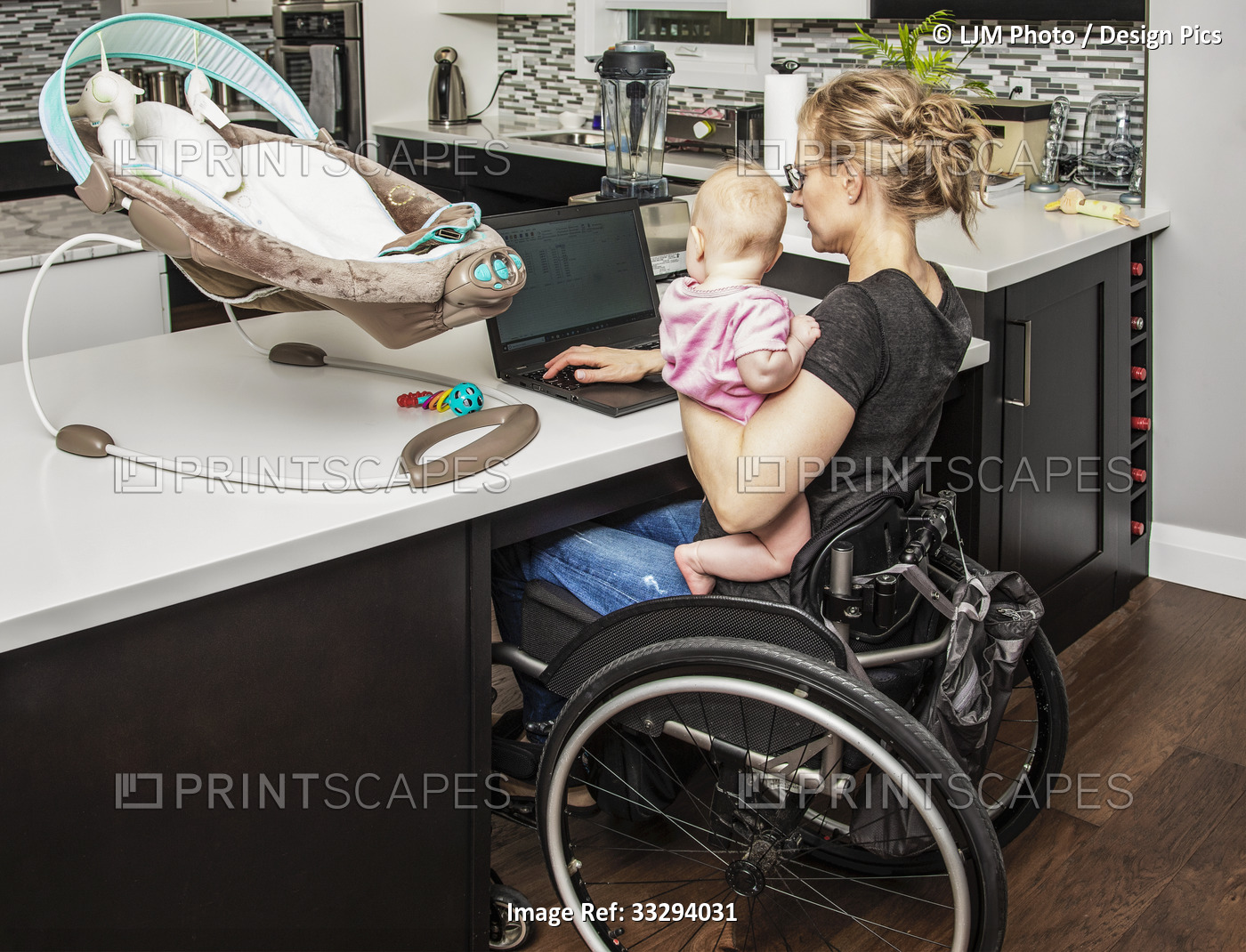 A young mom with a spinal cord injury looks after her newborn baby while ...