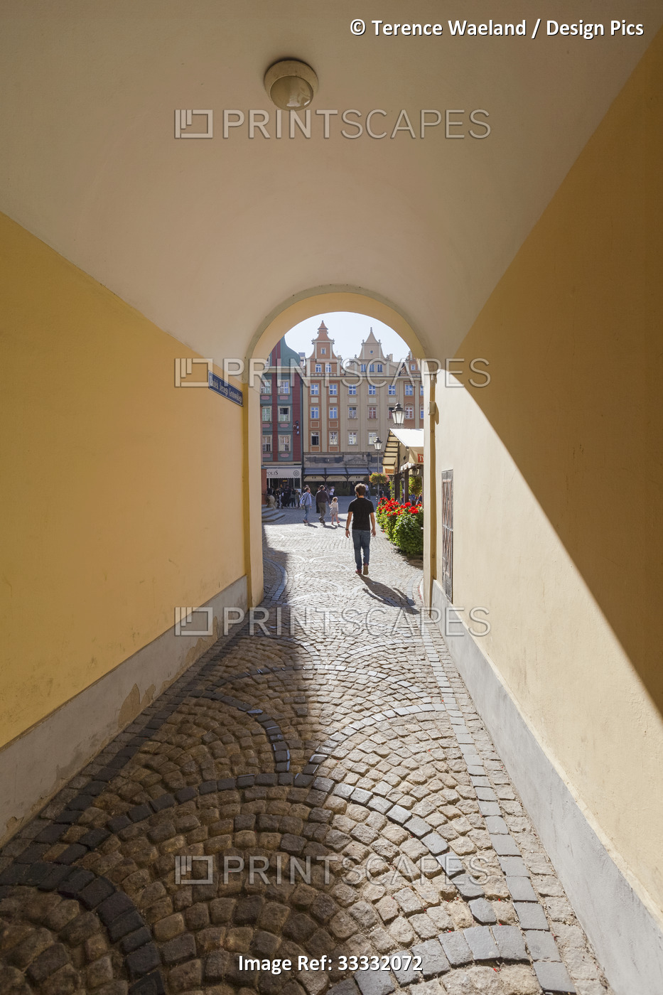 Alleyway leading to Market Square; Wroclaw, Silesia, Poland
