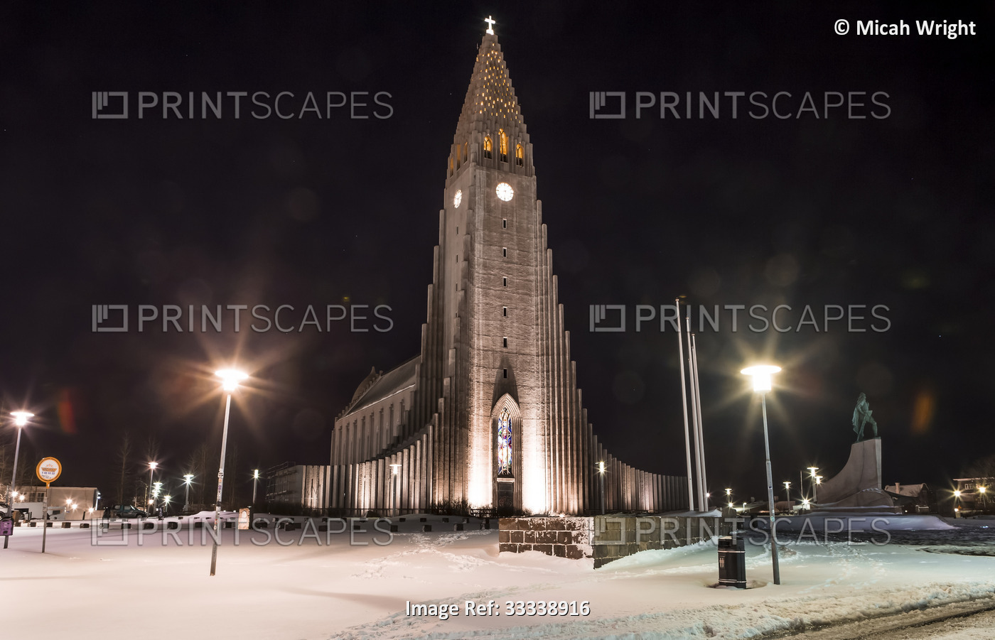 The famous Reykjavik landmark, the Hallgrimskirkja is a church located in the ...