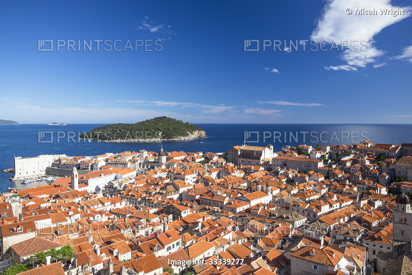 The Walls of Dubrovnik surround the old city of Dubrovnik and provide stunning ...