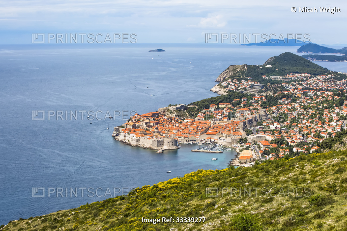 The Walls of Dubrovnik surround the old city of Dubrovnik and provide stunning ...