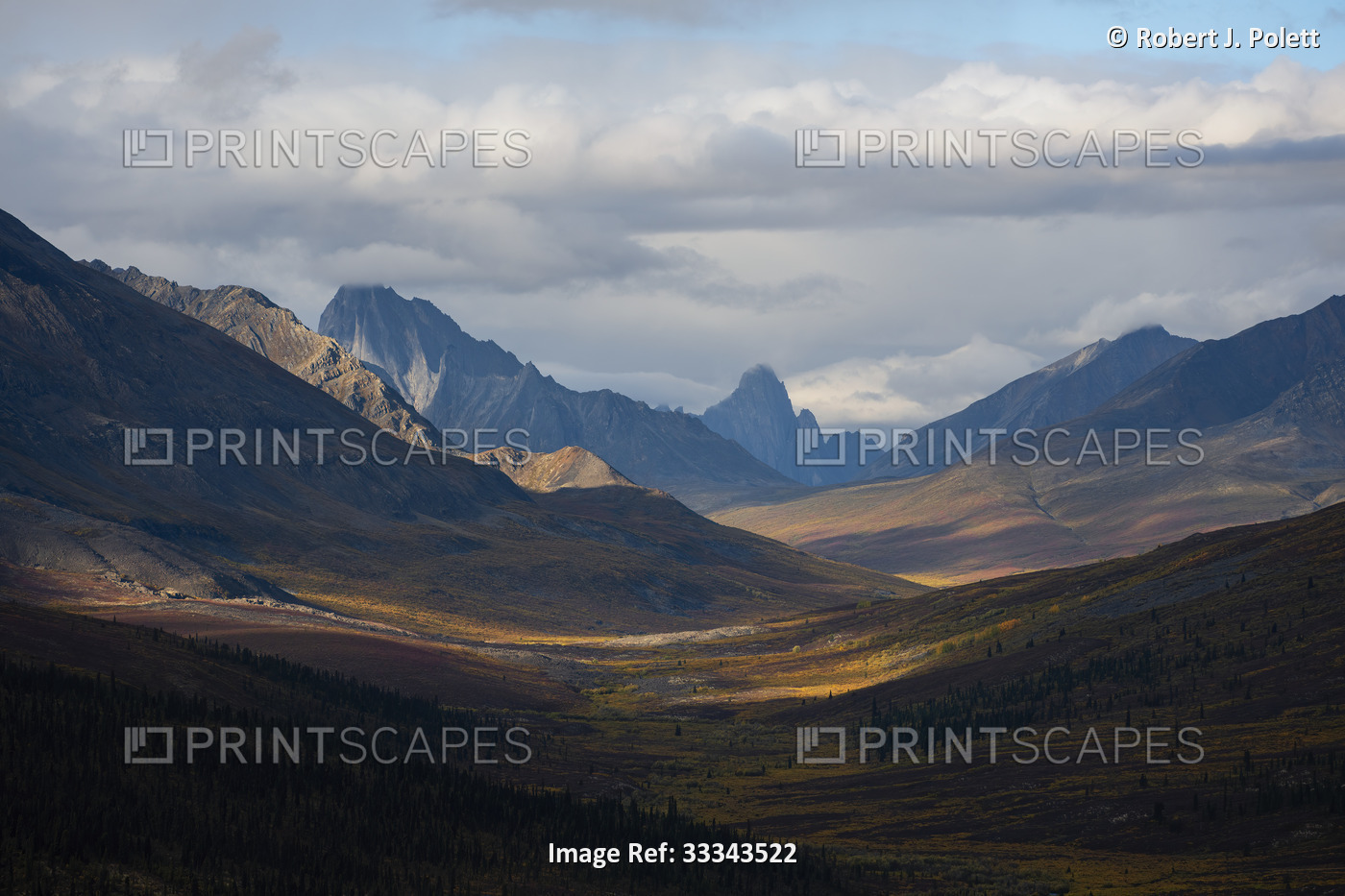 Vista of the mountains and the Klondike River Valley in Tombstone Territorial ...
