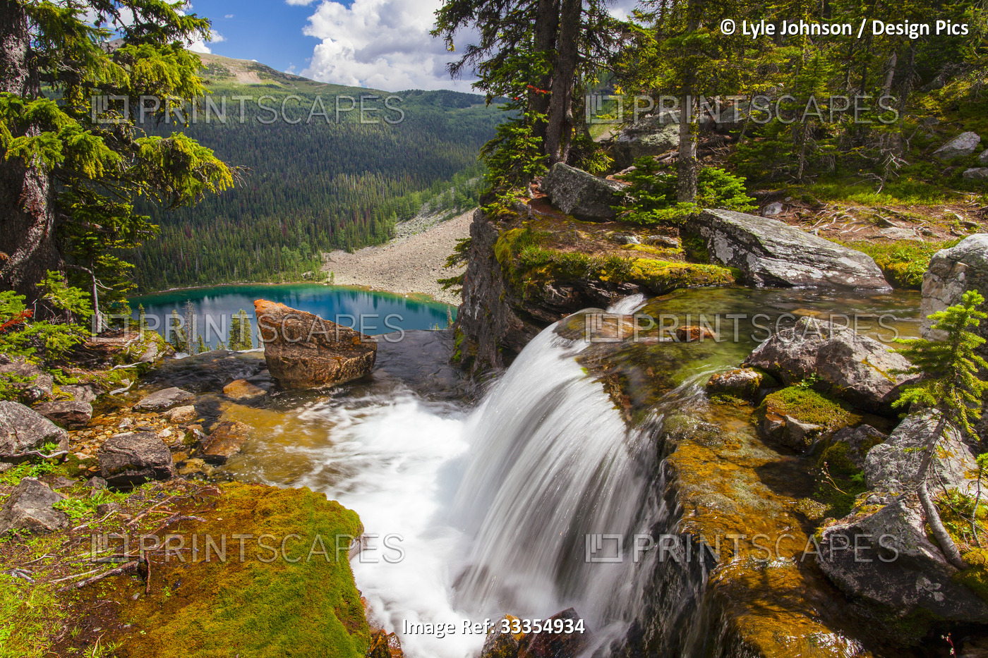 Waterfall at Egypt Lake, Banff National Park; Alberta, Canada