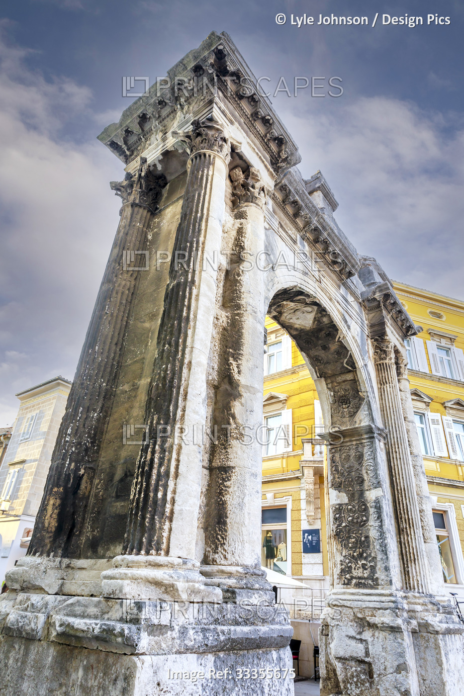 The Triumphal Arch of the Sergi, monument to the powerful Roman Sergi family, ...
