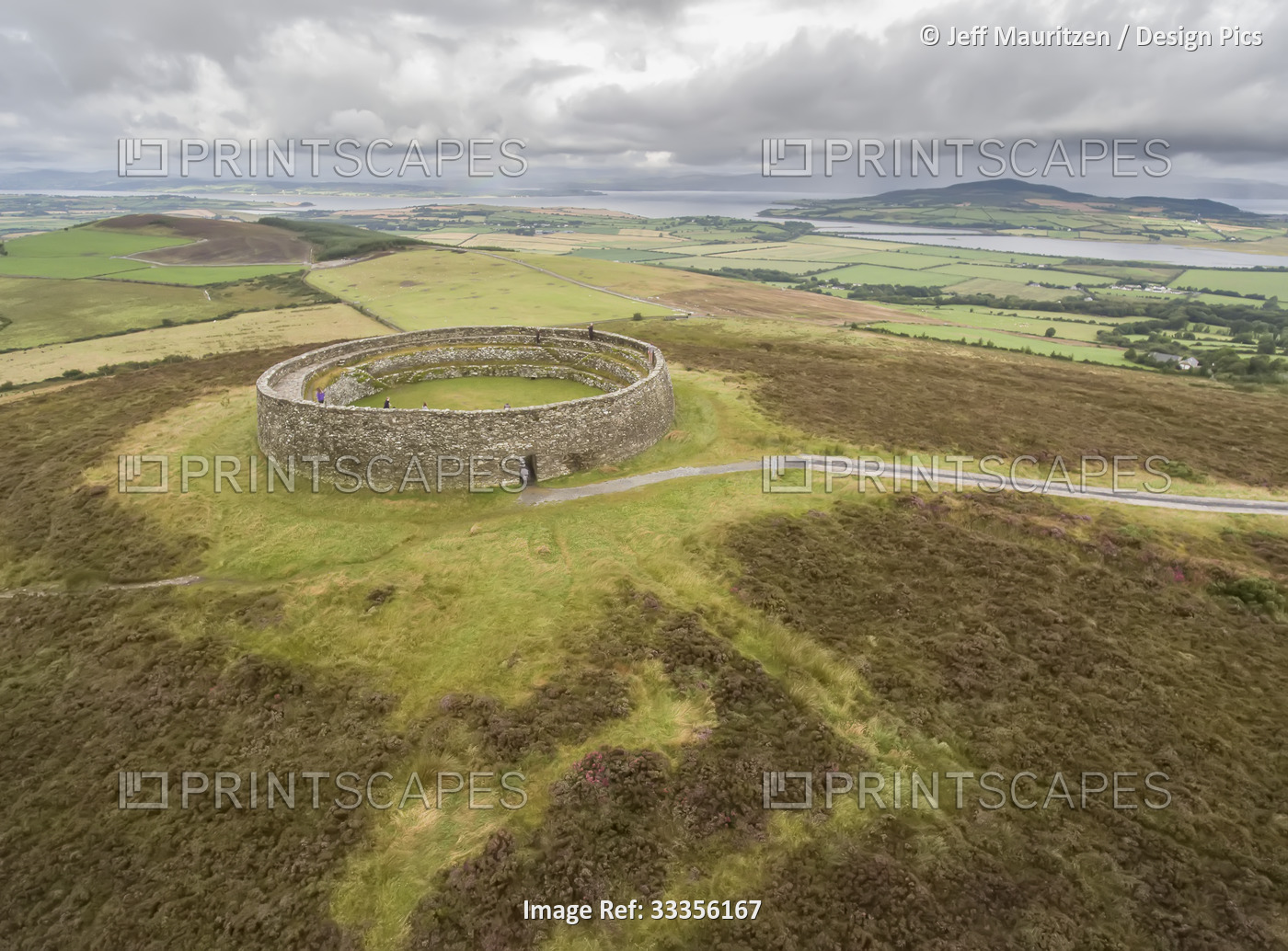 Grianan of Aileach, an ancient, circular hillfort found on top of Greenan ...