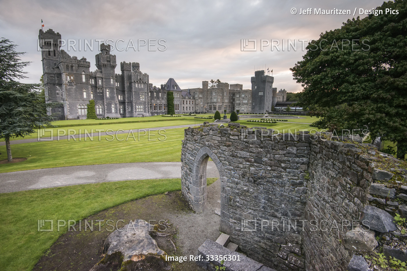 Ashford Castle, a 13th century castle turned into a 5 star luxury hotel; Cong, ...