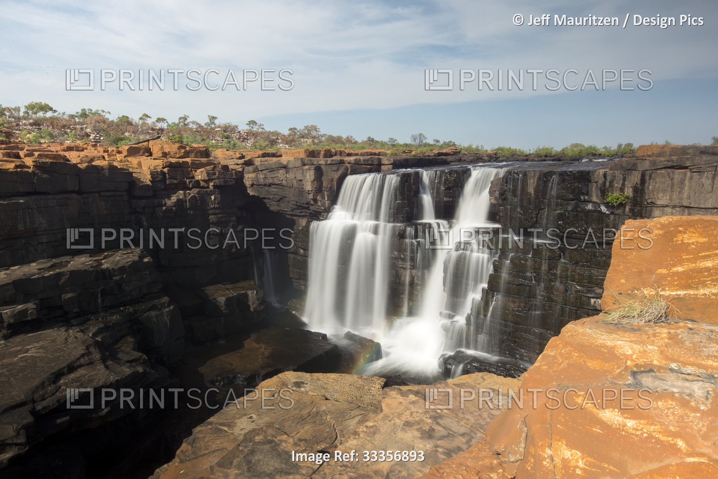 Springtime at the King George River waterfall in the Kimberley Region; Western ...