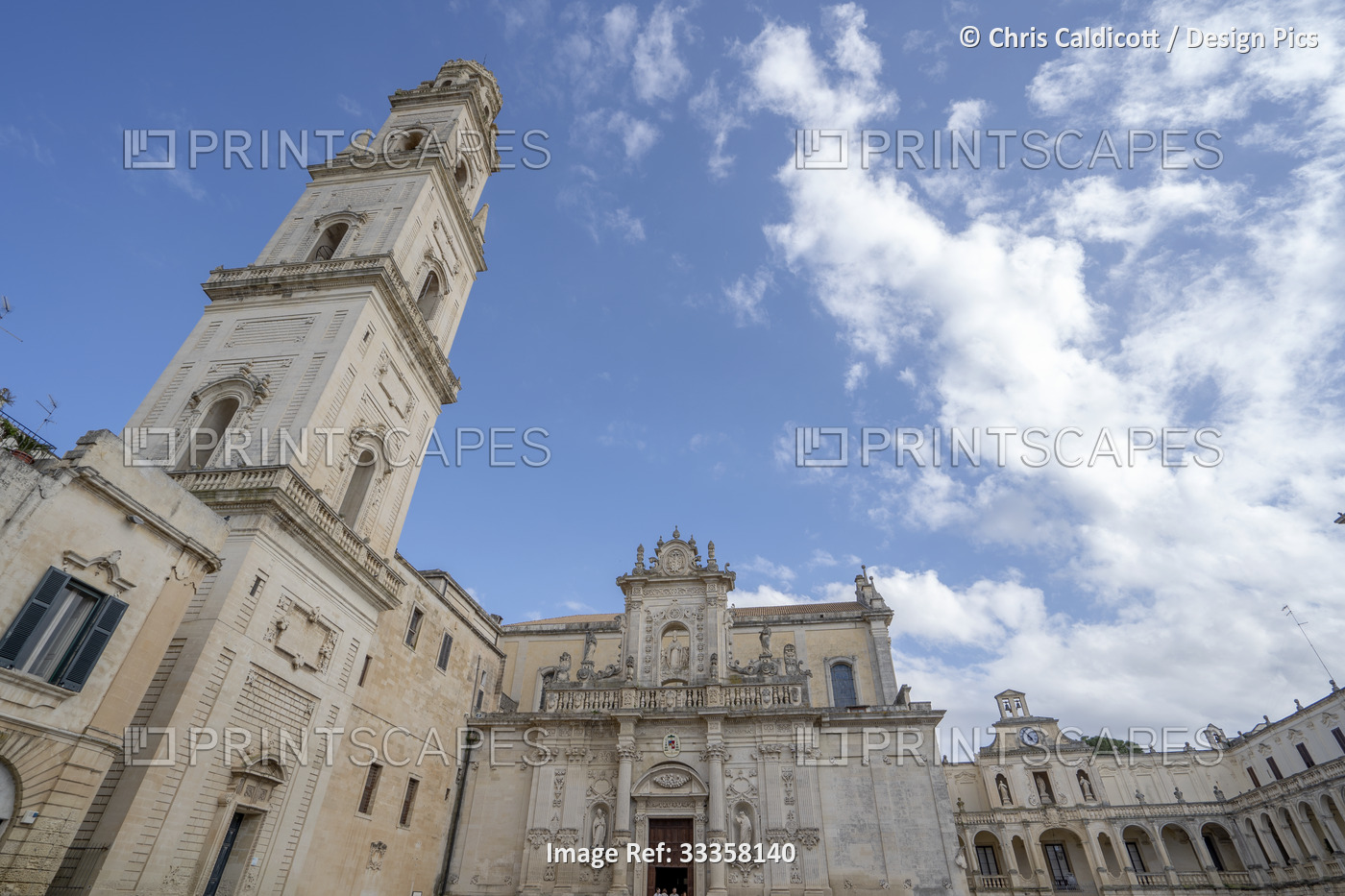 Lecce Cathedral and bell tower in the Piazza del Duomo in the Historic Center ...