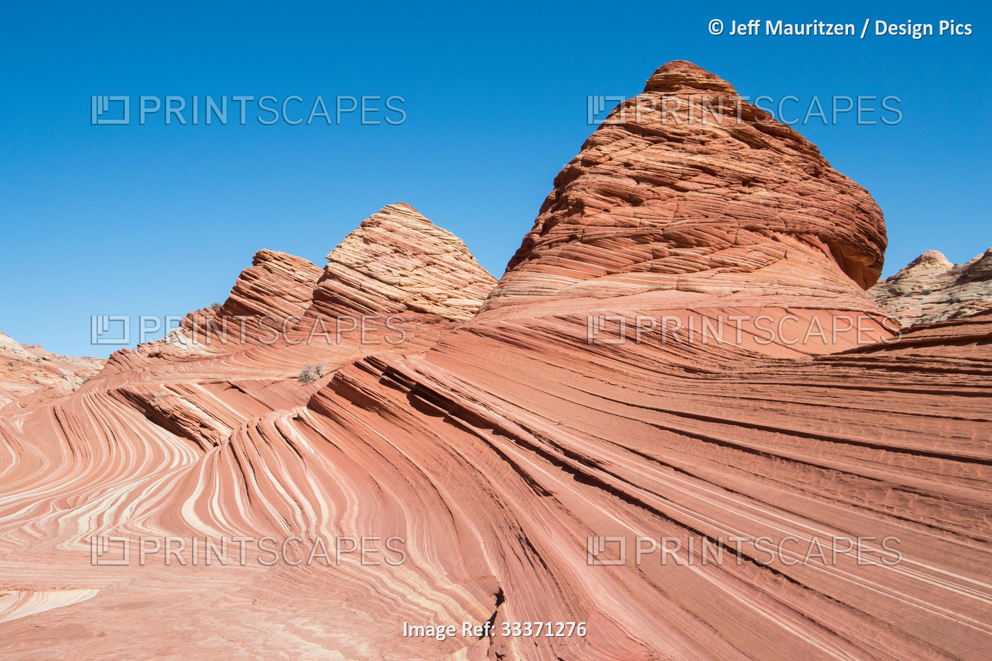 Pyramid shaped sandstone rock formations at Coyote Buttes North, part of the ...
