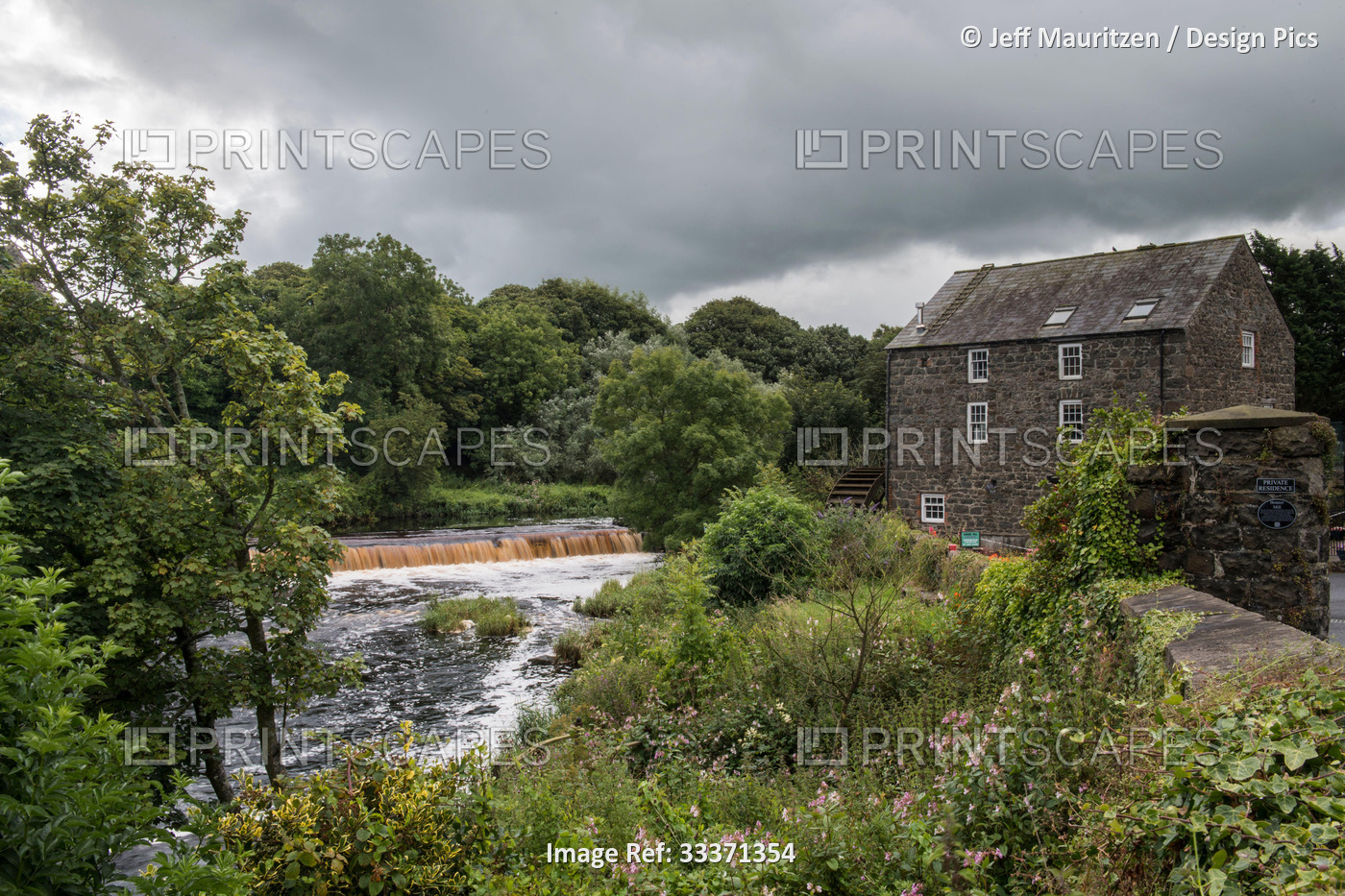 Bonner Mill next to Bushmills River in County Antrim, Northern Ireland, U.K.