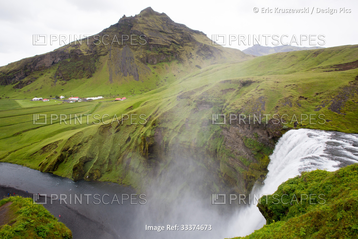 A view of Skogafoss waterfall.; Skogafoss, Iceland
