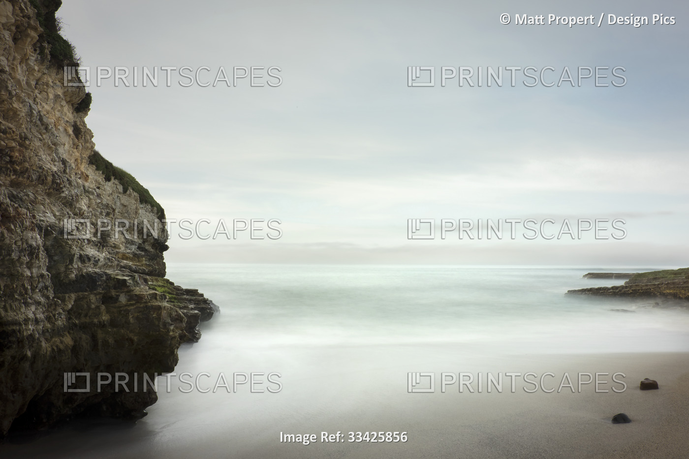Rugged cliff and rock formations along the beach and coast at Wilder Ranch ...
