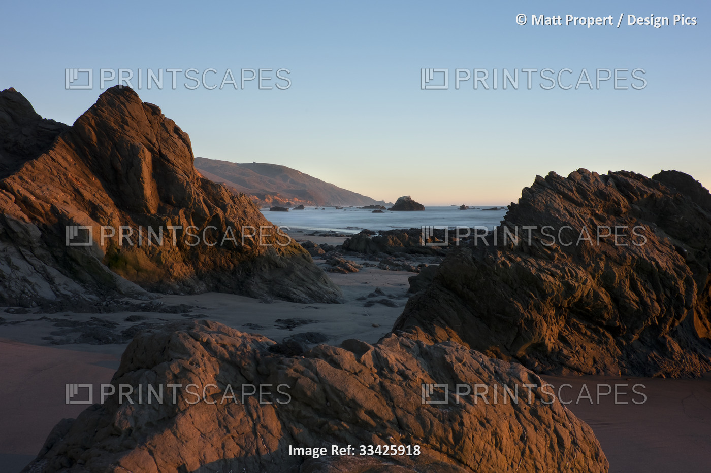 Sunset at Pfeiffer Beach, Big Sur, California, USA; Big Sur, California, United ...