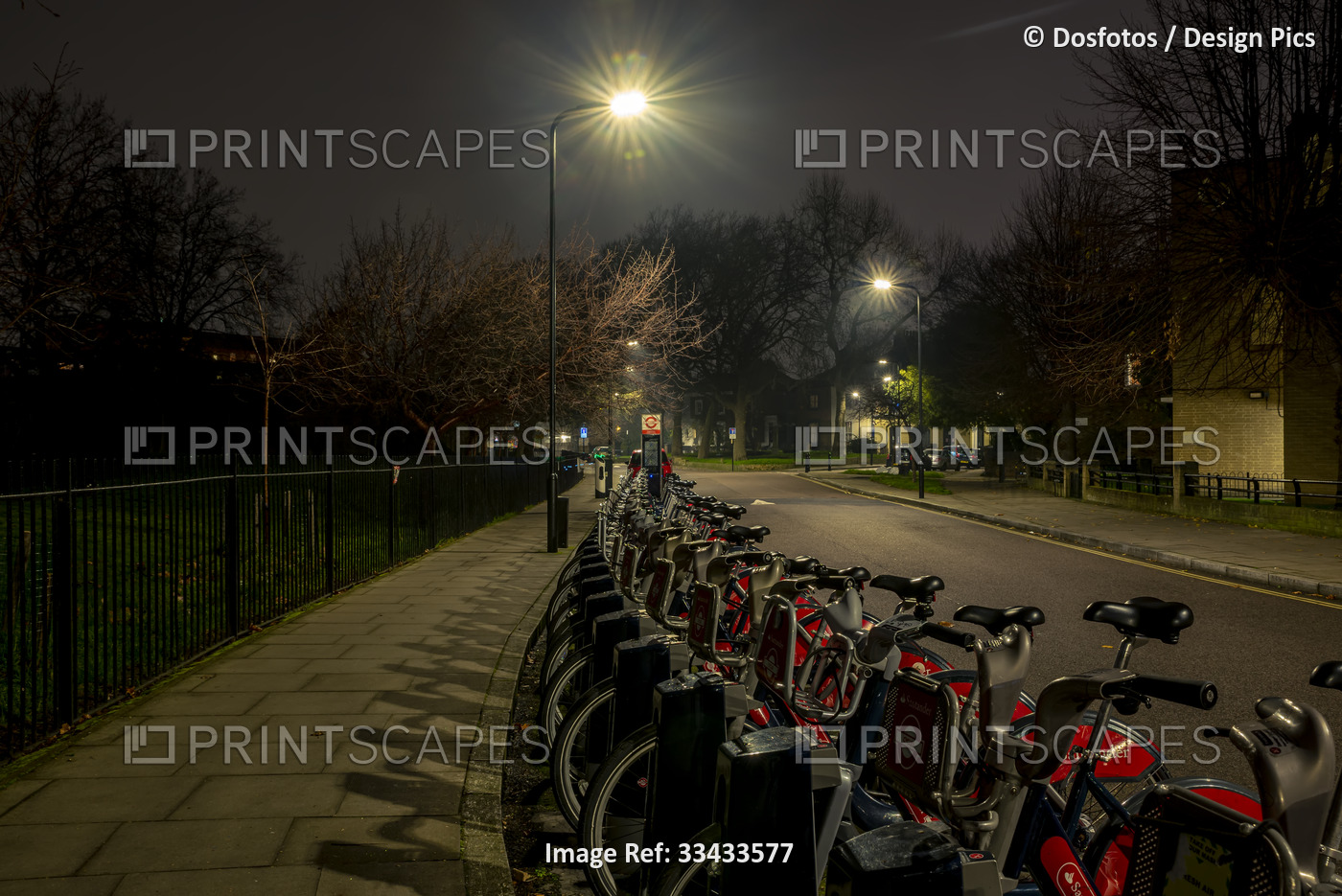 Streets around Haggerston at night; London, England