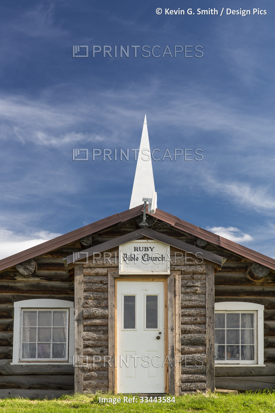 Ruby Bible Church in summer in Interior Alaska, USA; Ruby, Alaska, United ...