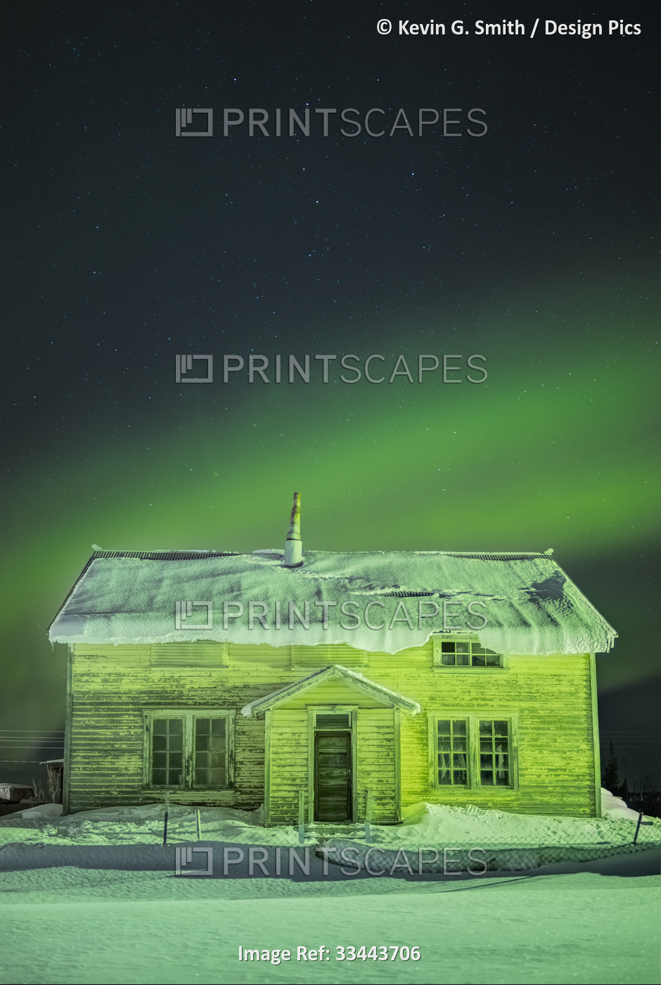 The Northern Lights in the sky above 'Our Lady of the Snows' Catholic Mission ...
