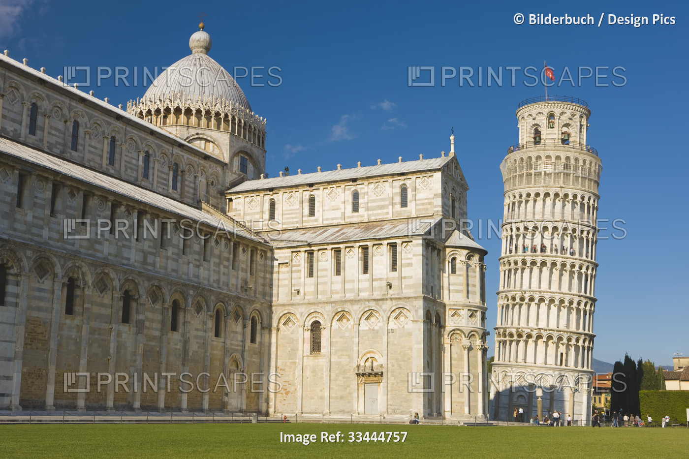 The Leaning Tower Of Pisa and Pisa Cathedral, Cathedral Square; Pisa, Tuscany, ...