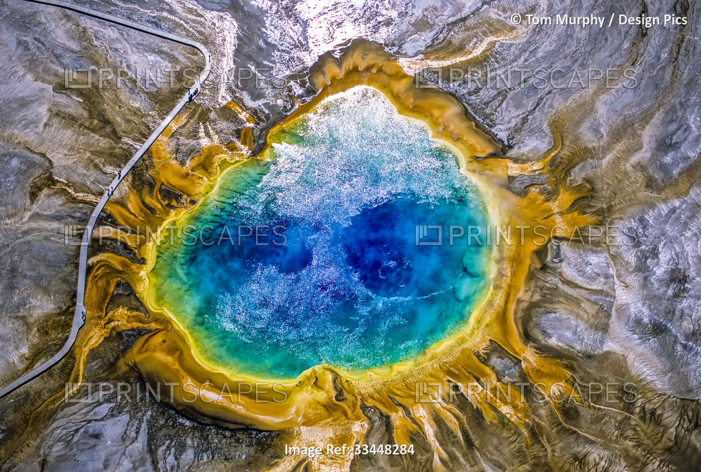 Grand Prismatic Spring is one of the largest and most beautiful examples of a ...