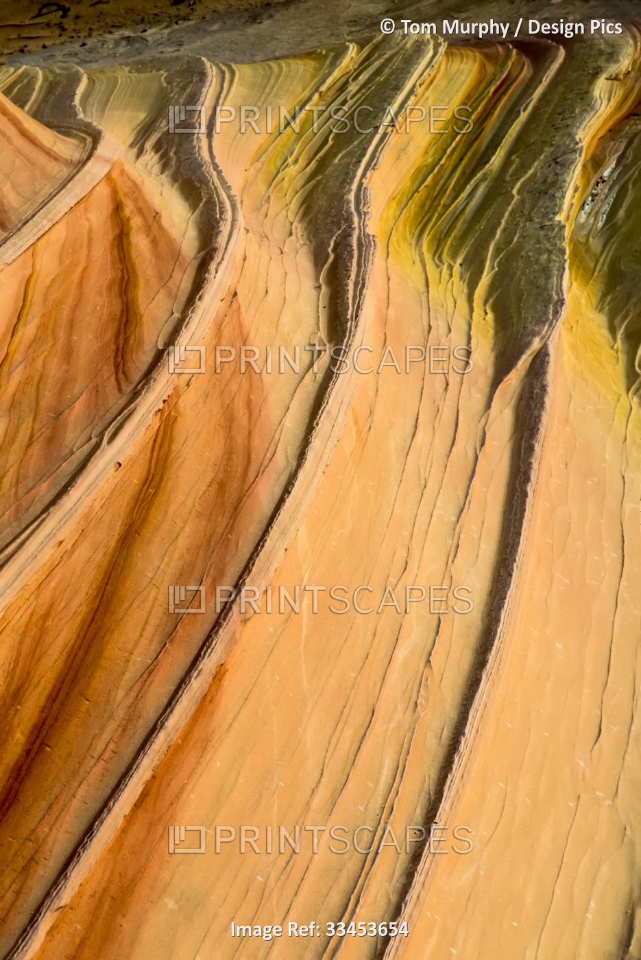 Abstract beauty of the terraced patterns of the sandstone rock formations at ...