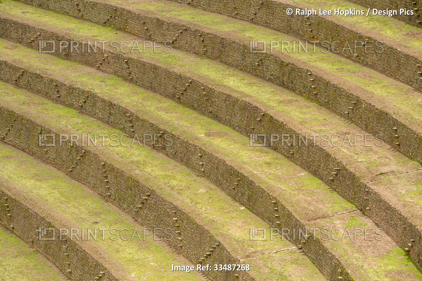 Detail of terraced fields made by pre-Columbian Inca Indians.