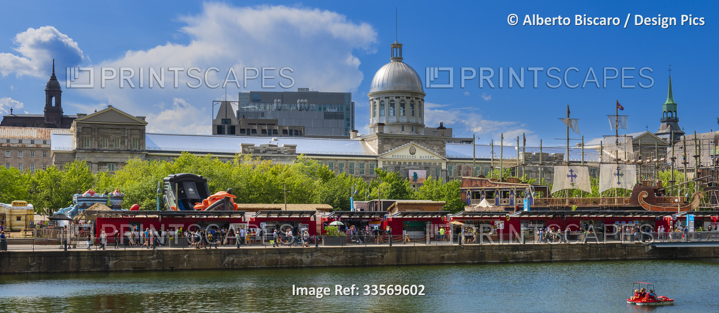 Bonsecours Basin and Bonsecours Market, Old Port of Montreal; Montreal, Quebec, ...