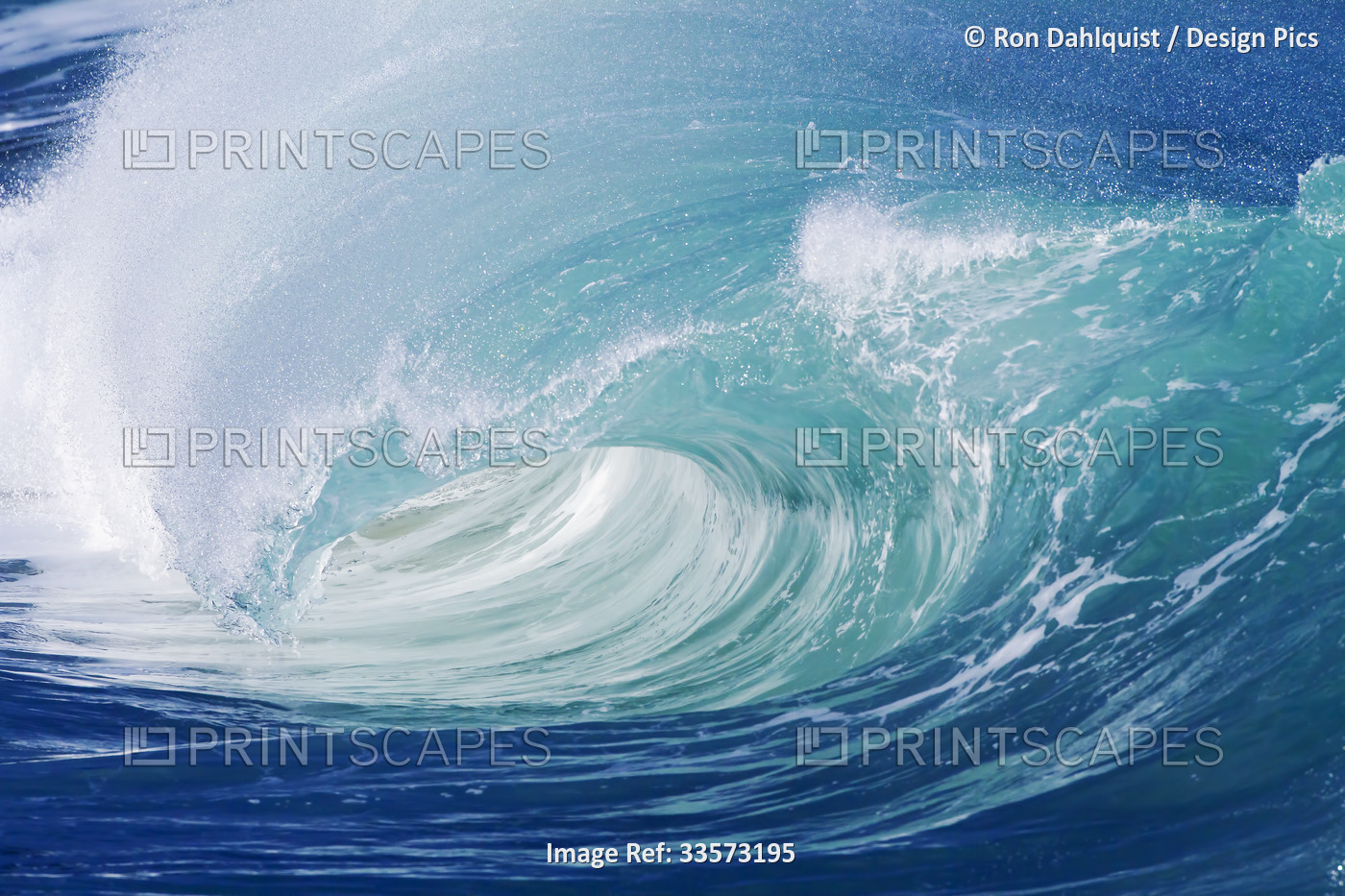 Close-up of wave breaking on the north shore of Oahu at Waimea; Waimea, Oahu, ...