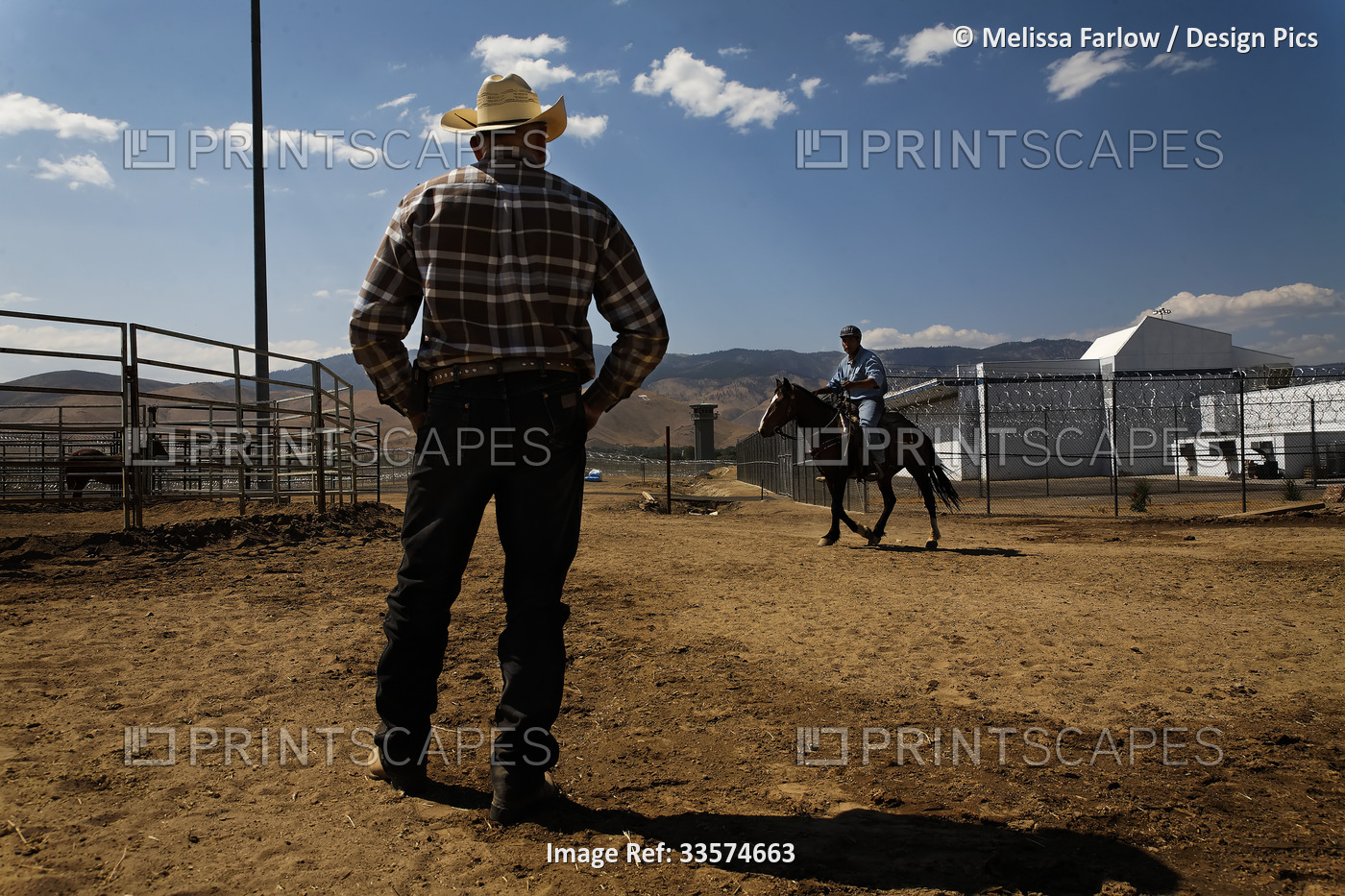 Inmates ride wild horses at the Warm Springs Correctional Center; Carson City, ...
