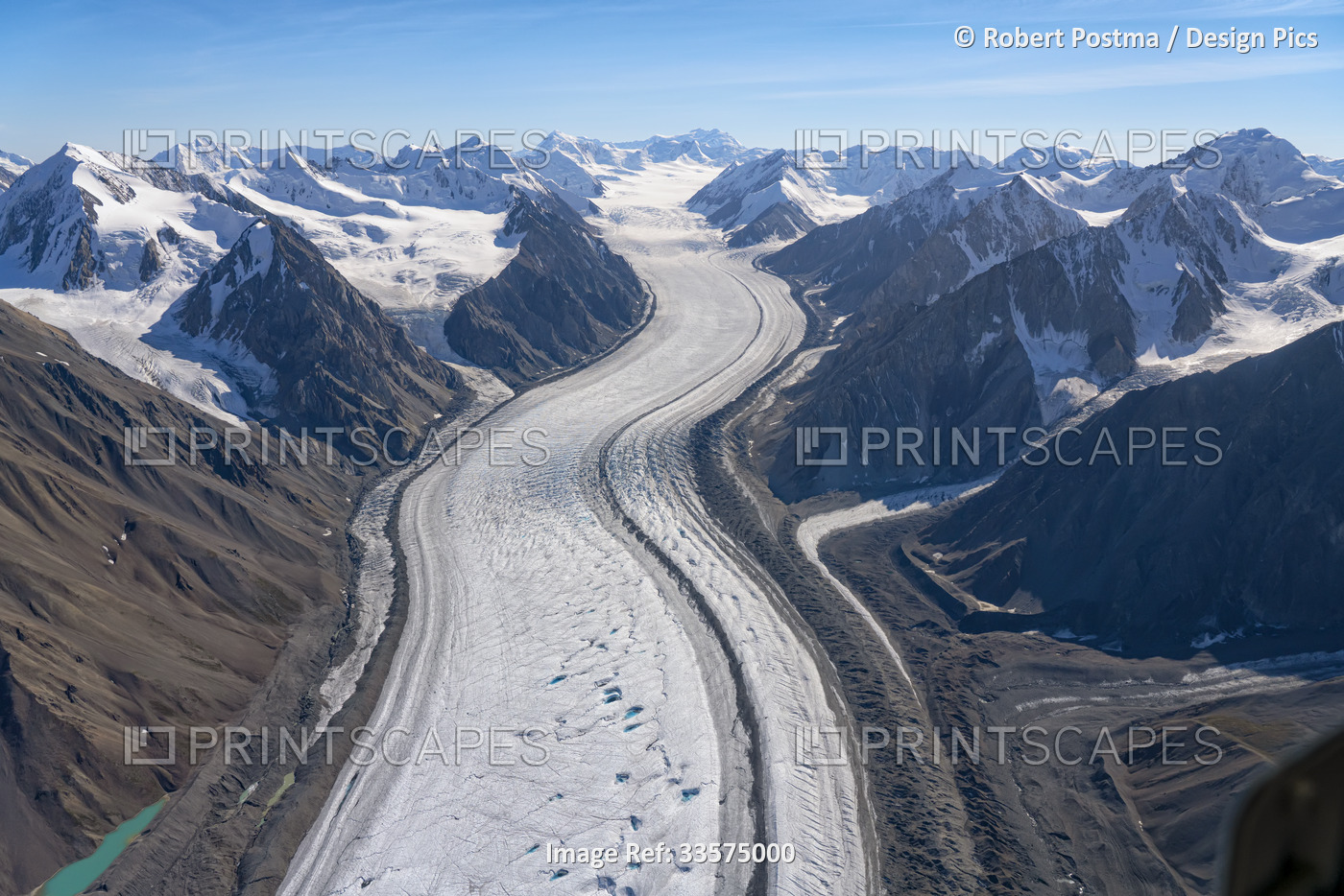 Aerial view of the stunning landscape of Kluane National Park in the Yukon ...