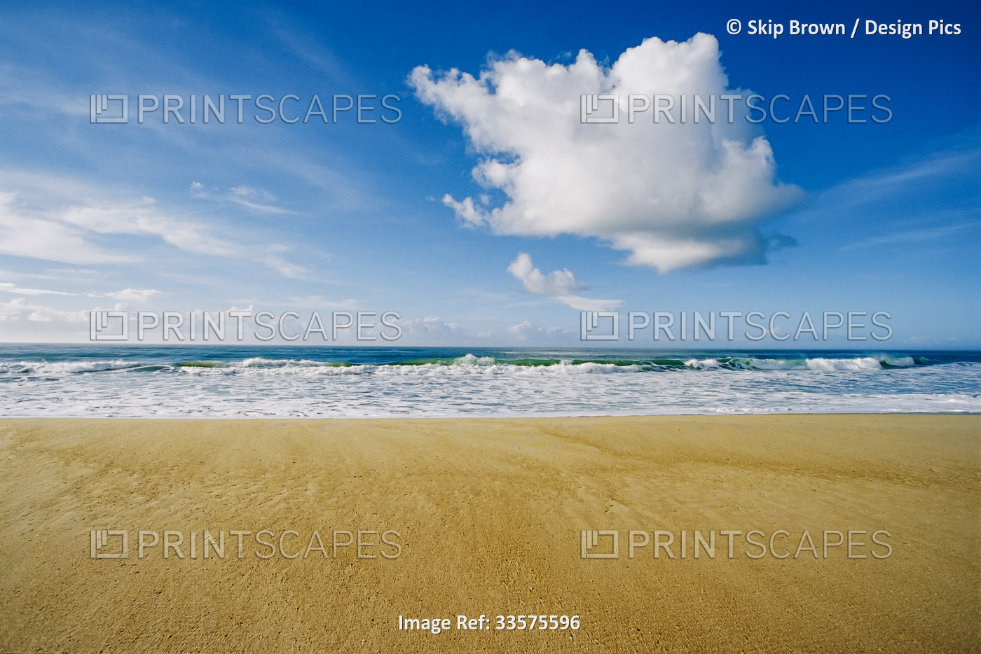 View of sun, sand, and surf at Cape Hatteras, North Carolina.; Cape Hatteras ...