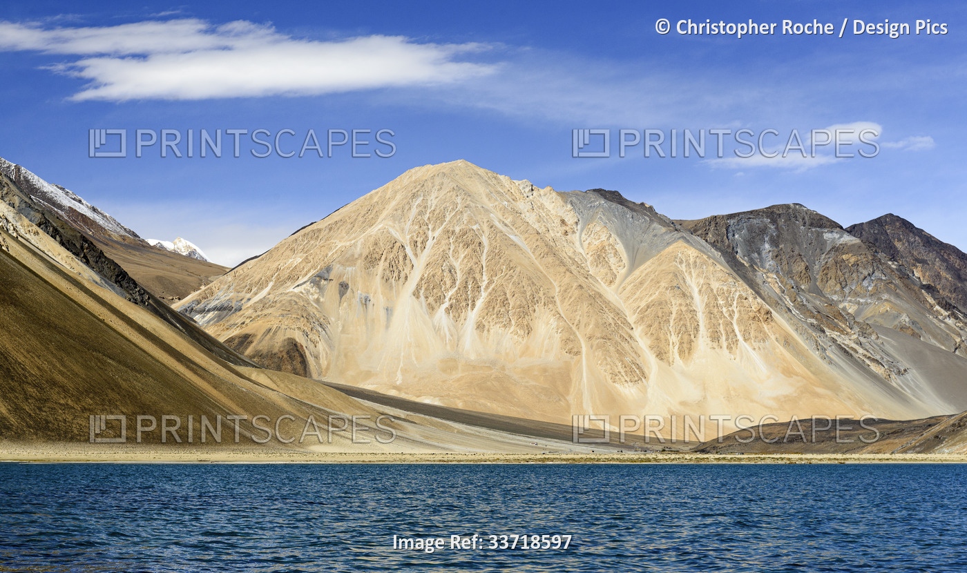 Lake Tso Moriri and the Himalayan mountains; Jammu and Kashmir, India