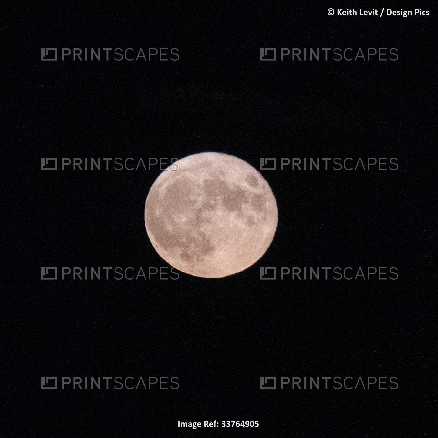 Full moon glowing in a black sky, illuminated view of the near side of the ...