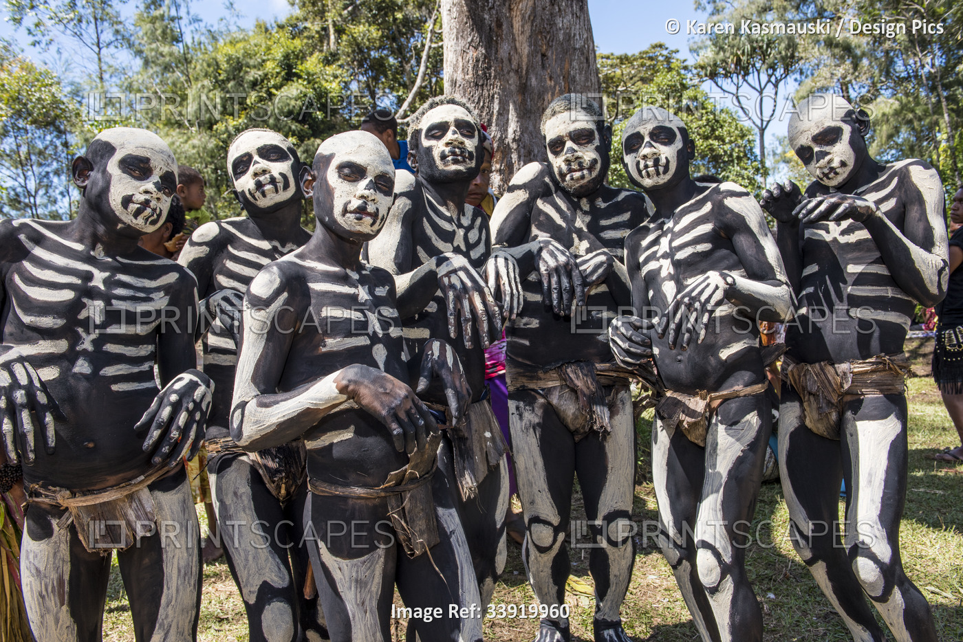 Bonemen from Minima Village in Chimbu province, doing the Omo Masalai Dance—a ...