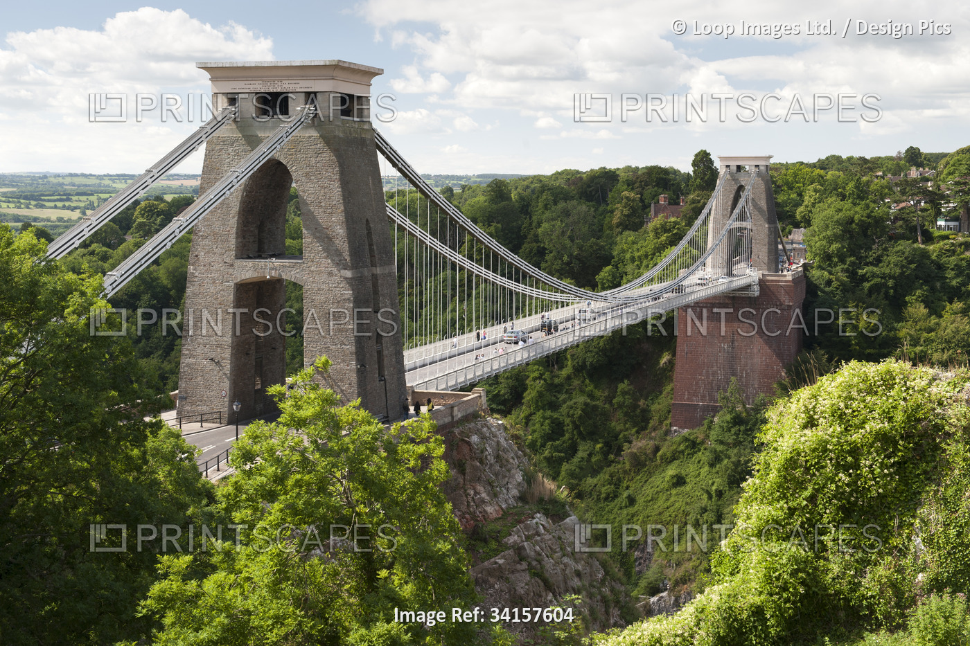 The Clifton Suspension Bridge spanning the Avon River in Bristol.