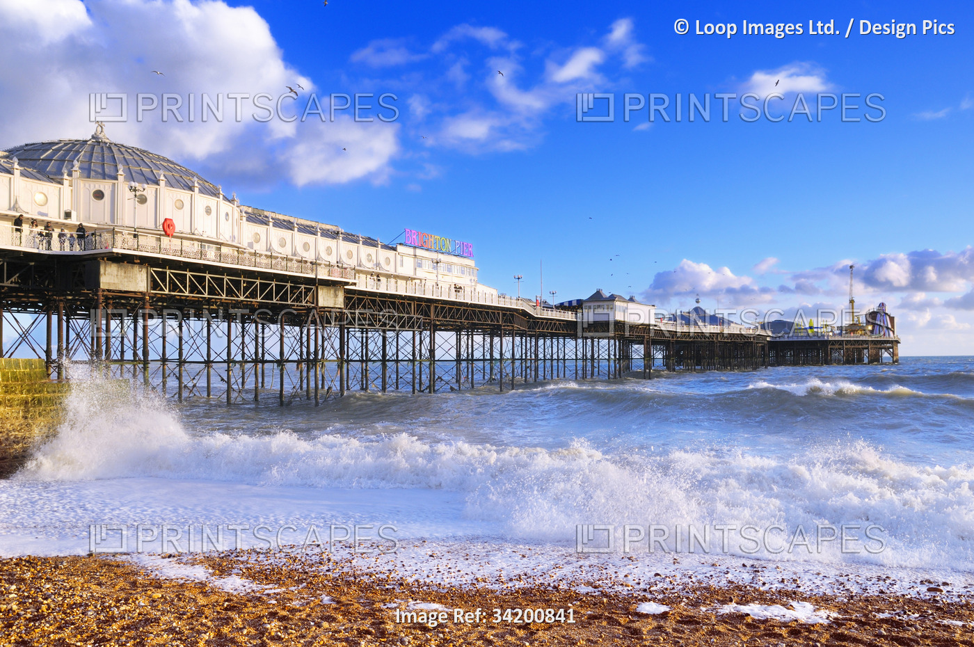 Brighton's iconic Palace Pier on a beautiful sunny afternoon.