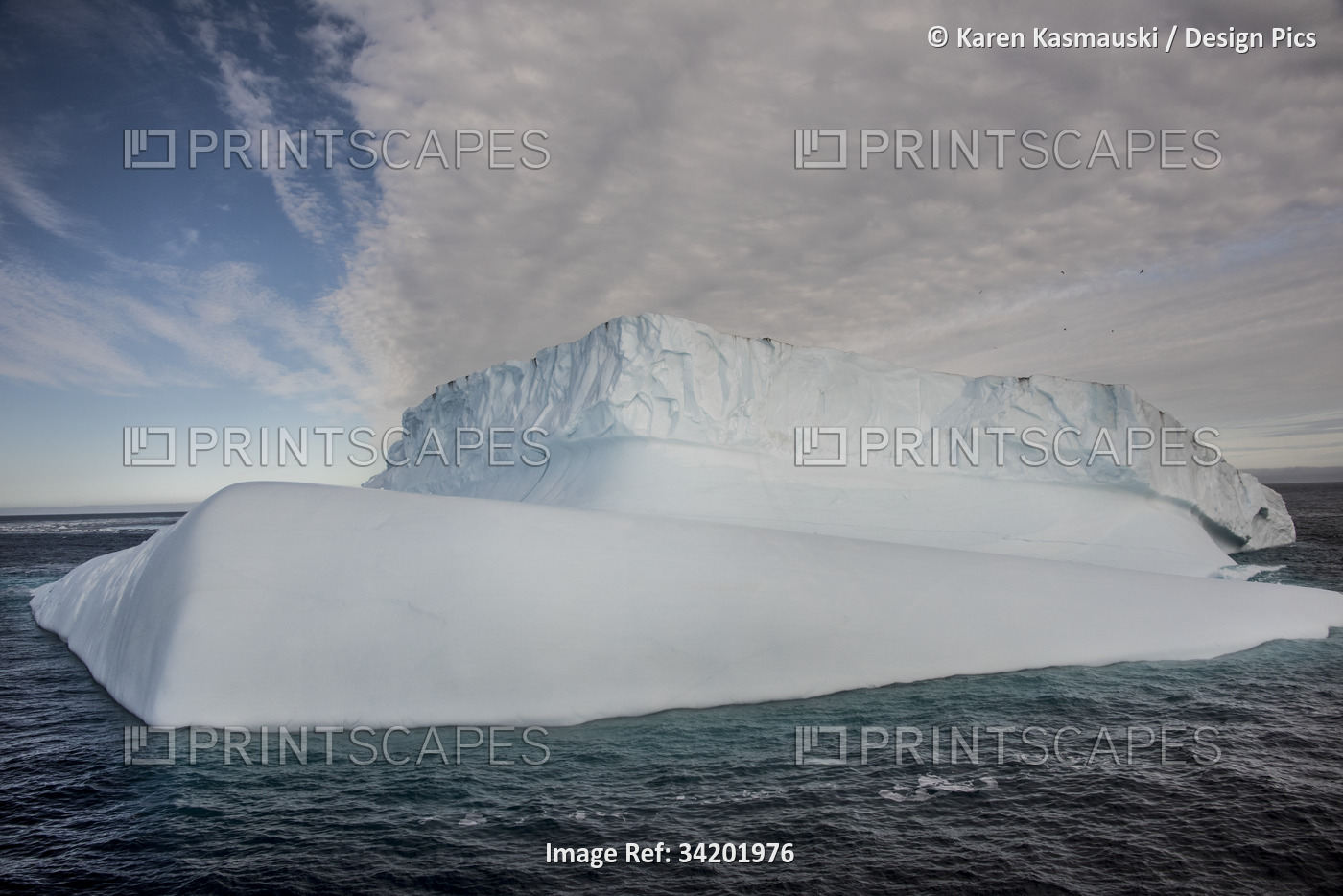 Iceberg floating on the Danish Straits, just off the coast of Greenland; ...