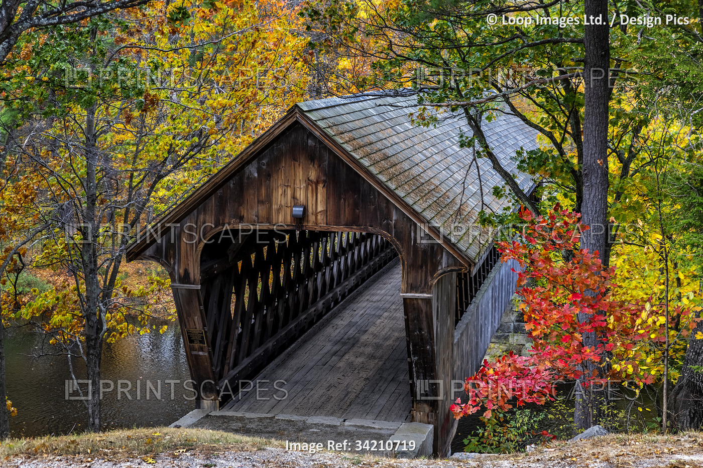New England College Covered Bridge at Henniker in New Hampshire.