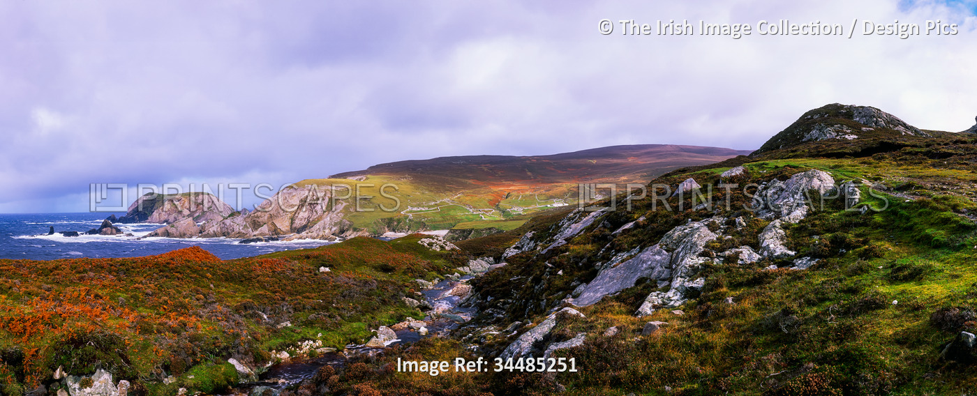 Rugged and colourful coastline of Ireland; Ireland