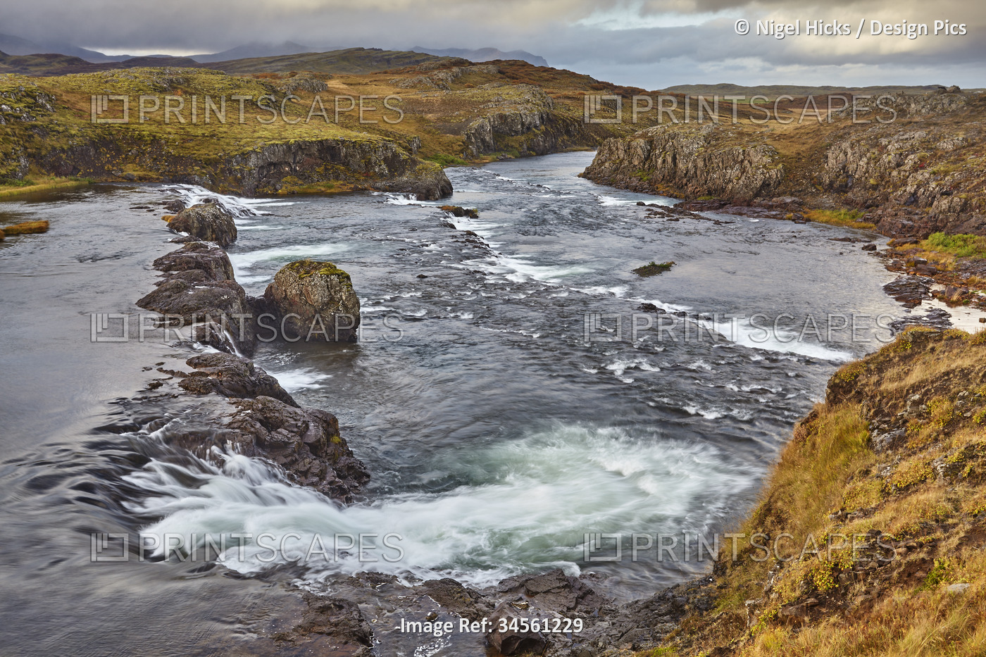 Grimsa River at Fossatun, near Borgarnes, Iceland; Iceland